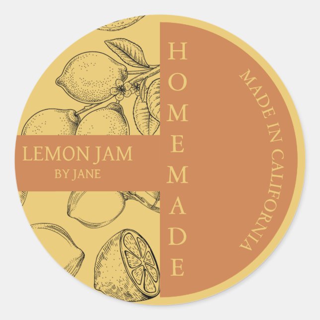 Étiquette d'affaires moderne Lemon Jam (Devant)