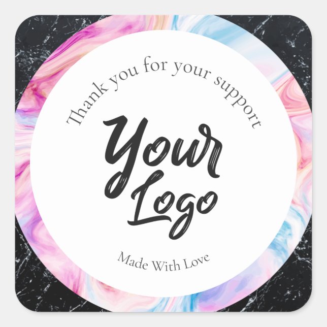 Étiquette d'affaires personnalisé noir et marbre c (Devant)