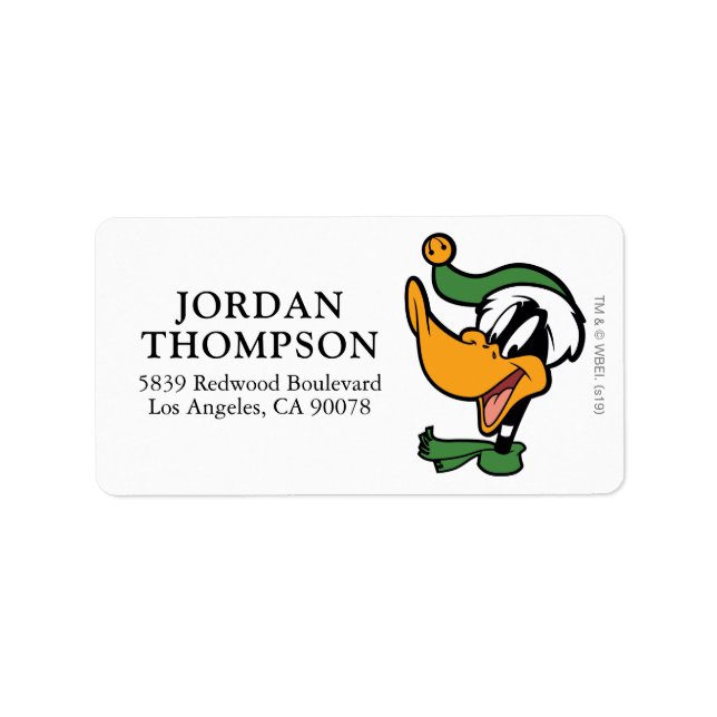 Étiquette DAFFY DUCK™ "Happy Holi-Daze" (Devant)