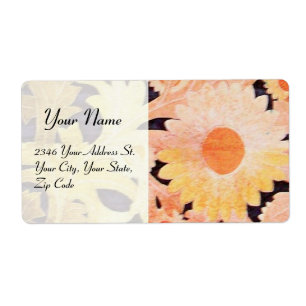 Étiquette DAISY, blanc rouge rose noir