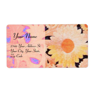 Étiquette DAISY, bleu rouge rose noir