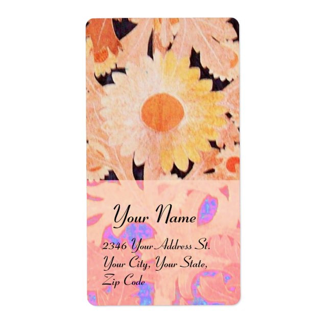 Étiquette DAISY, rouge rose bleu noir (Devant)