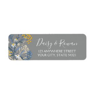 Étiquette Daisy Rowan Berries Navy & Yellow Return Adresse