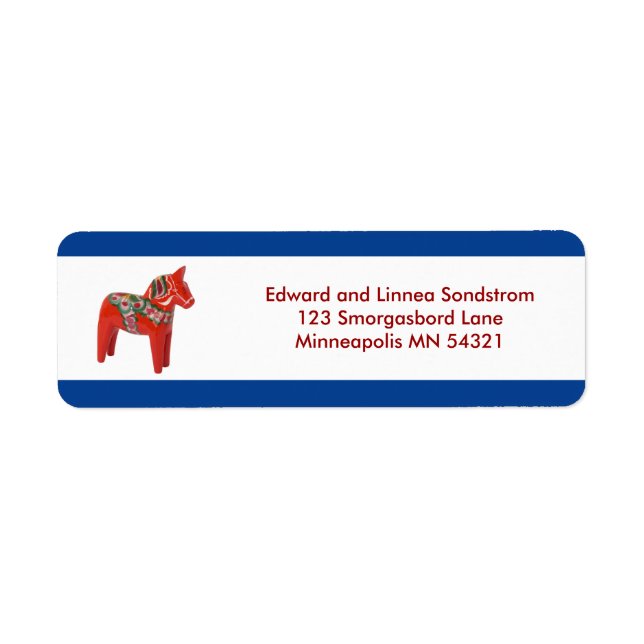 Étiquette Dala Horse Scandinavie (Devant)