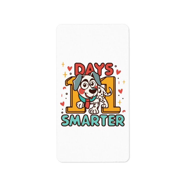 Étiquette Dalmatien 101 Jours Plus Intelligent (Devant)