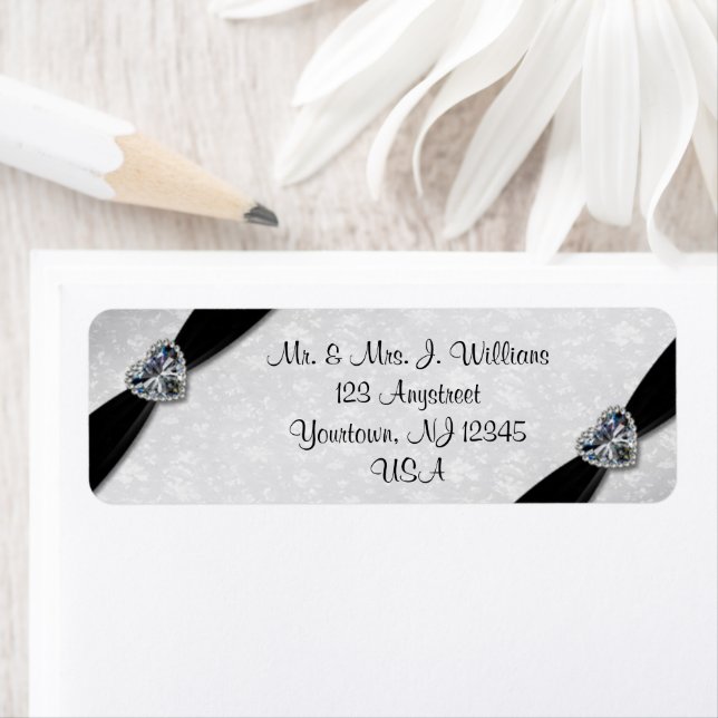 Étiquette Damask 60e anniversaire de Mariage (En situation)