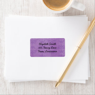 Étiquette Damask Patch, Purple Damask, Français Damask