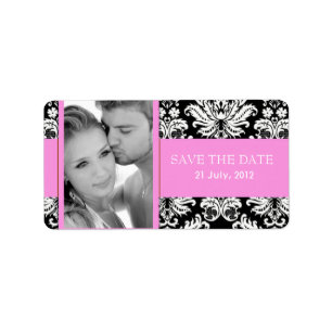 Étiquette Damask Photo Save The Date Labels