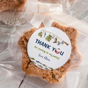 Étiquette d'anniversaire de pêche Favoriser