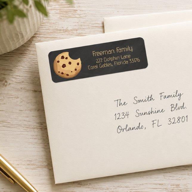 Étiquette d'anniversaire Lait & Cookies – Cookie a (Cookie Return Address Label)
