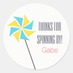 Étiquette d'anniversaire personnalisé de la roue à