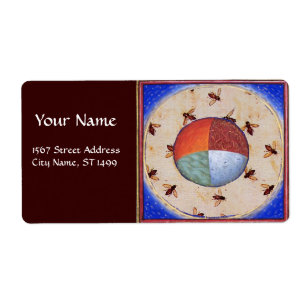 ÉTIQUETTE DANSE DES HONEY BEES AVEC QUATRE ÉLÉMENTS