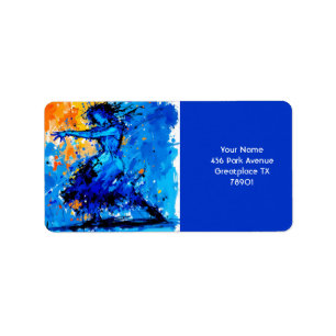 Étiquette Danseur Fantastique Mignon Bleu Orange