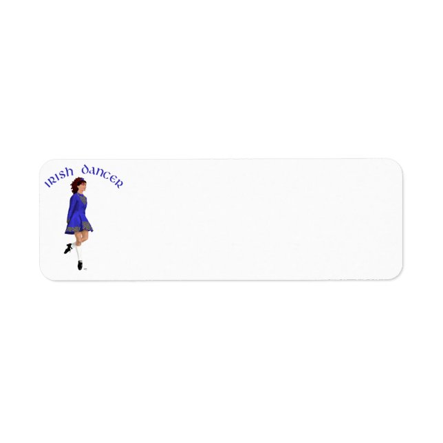 Étiquette Danseuse de step irlandais - Bleu (Devant)
