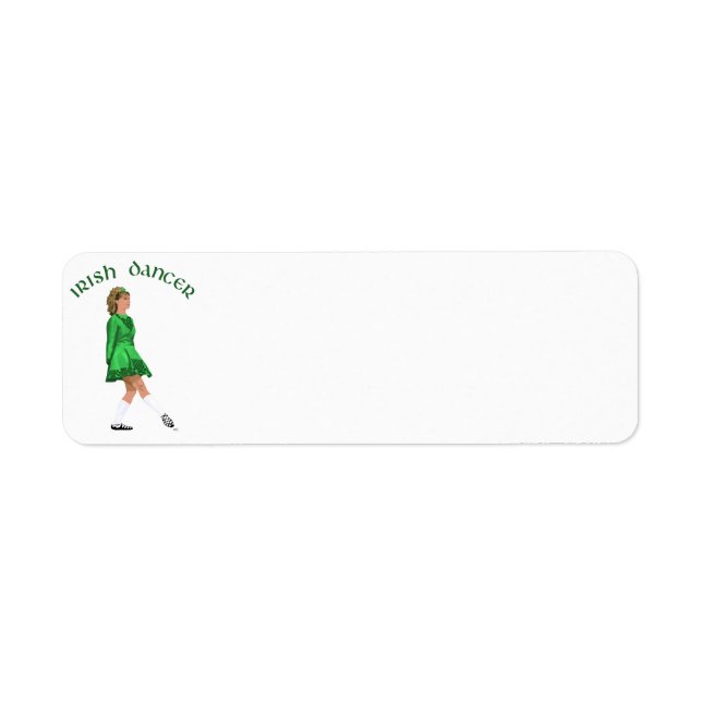 Étiquette Danseuse Irlandaise en Chaussures Souples Verte (Devant)