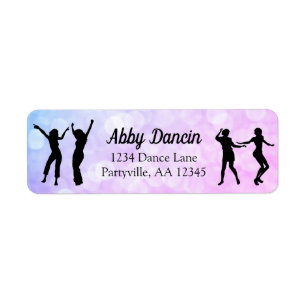 Étiquette Danseuse Silhouette Danse Anniversaire Adresse de