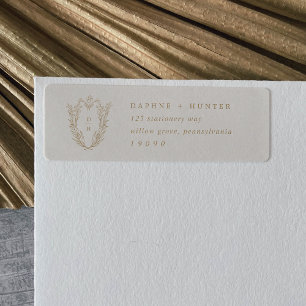 Étiquette DAPHNE Classic Cream Gold Retourner l'adresse Étiq