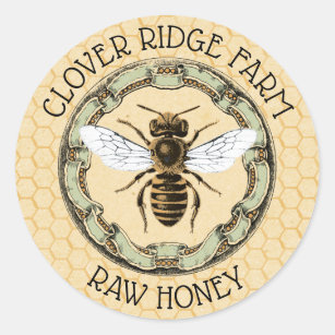 Étiquette d'apiculteur de ferme d'abeille de miel