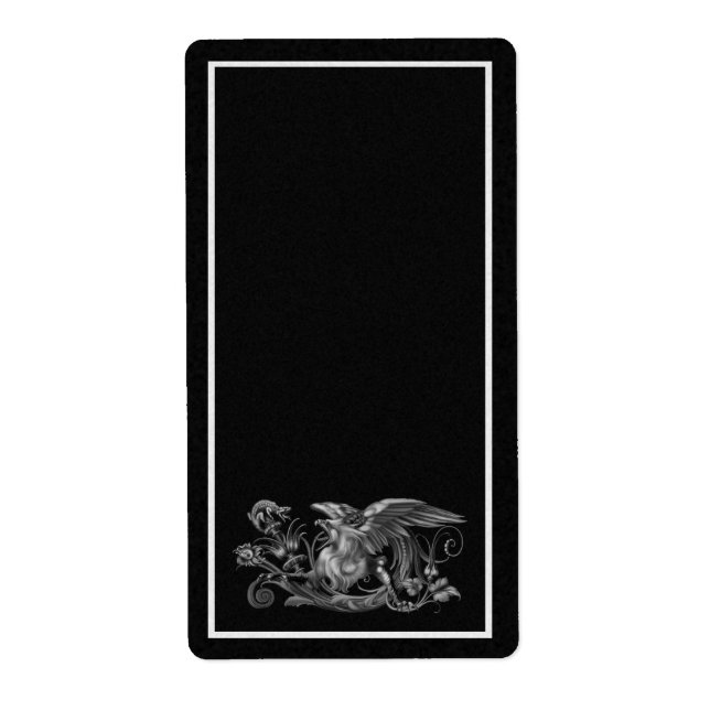 Étiquette d'apothecaire de Griffin noir (Devant)