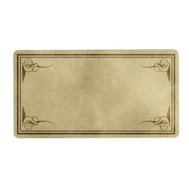 Étiquette d'apothecaire des coins fantaisie (Devant)