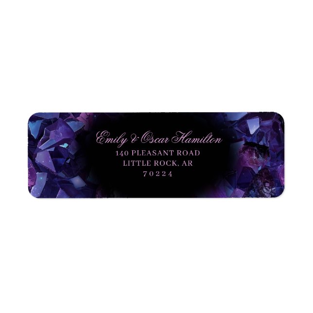 Étiquette Dark Amethyst Boho Witch Crystals Return Address (Devant)