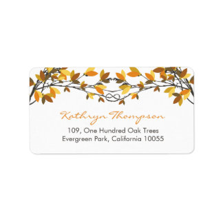 Étiquette Dark Brown noué Aimer Arbres Mariage de automne Ad