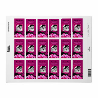 Étiquette Dark Fuchsia Photo Enregistrer La Date Favoriser L