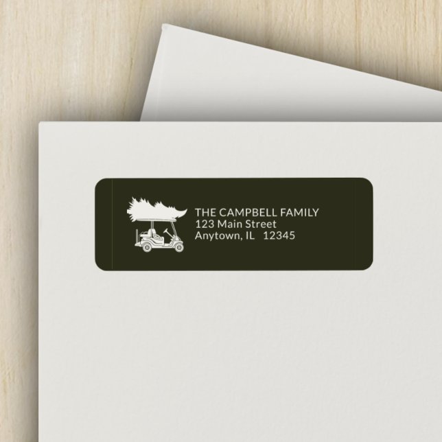 Étiquette Dark Green Golf Panier Christmas Tree Retourner l' (Créateur téléchargé)