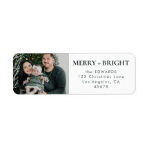 Dark Green Merry et Bright Family Photo Address
