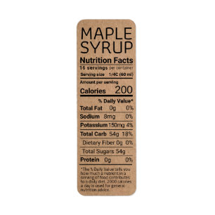 Étiquette Dark Kraft Adresse de retour Sirop d'érable Nutrit