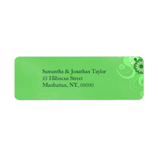 Étiquette Dark Pastel Green Floral Retourner l'adresse Étiqu