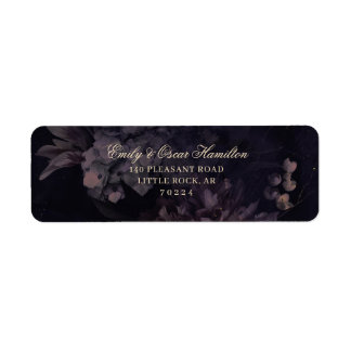 Étiquette Dark Purple Floral Boho Gothique Adresse de retour