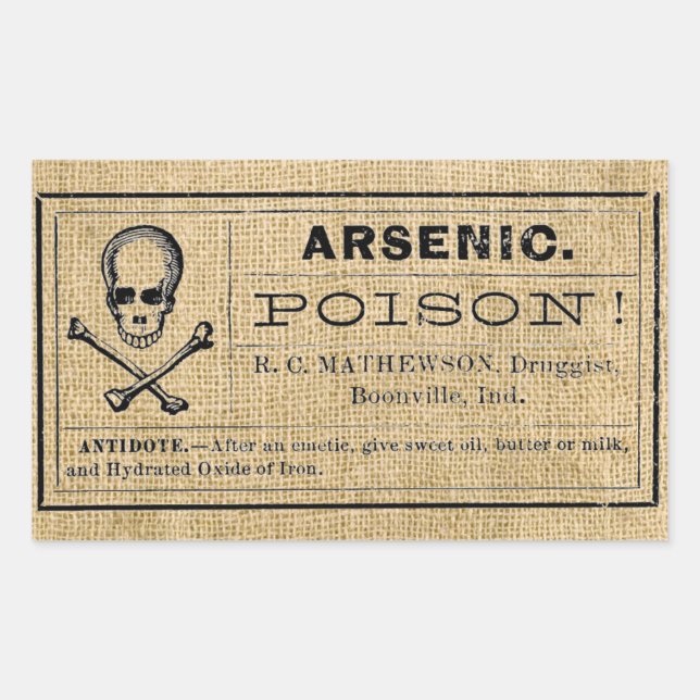 Étiquette d'arsenic sur Burlap (Devant)