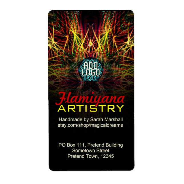 Étiquette d'art géométrique Flamiyana (Devant)