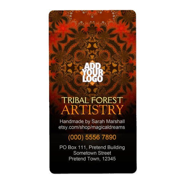 Étiquette d'art tribal de forêt de tigre (Devant)