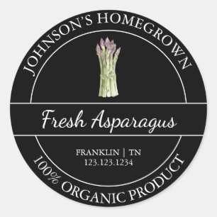 Étiquette d'Asperges bio frais du jardin
