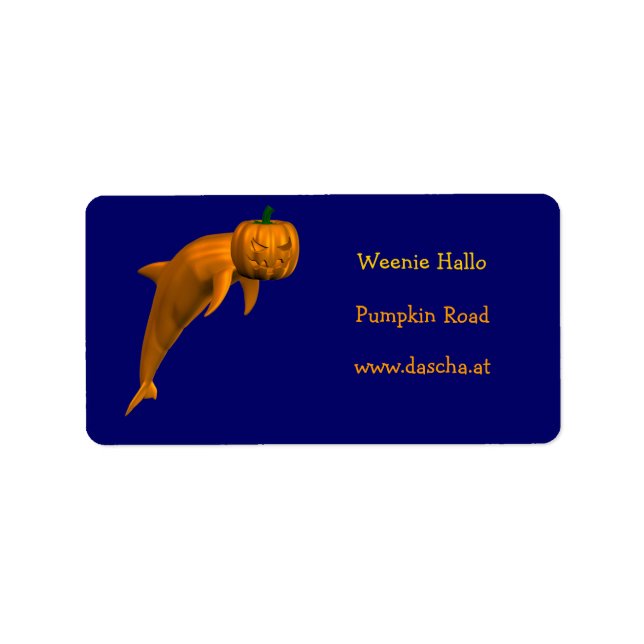 Étiquette Dauphin d'Halloween (Devant)