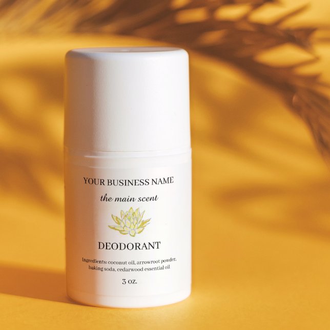 Étiquette d'autocollant de déodorant de lotus jaun (Créateur téléchargé)