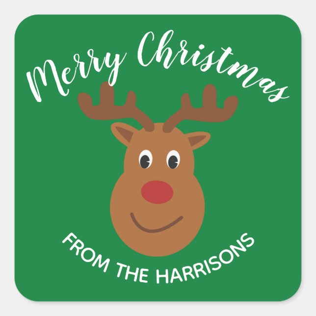 Étiquette d'autocollant Reindeer Design (Devant)