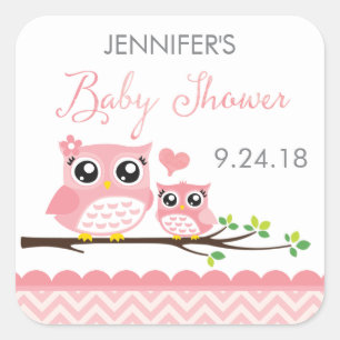 Étiquette d'autocollants de Baby shower de hibou