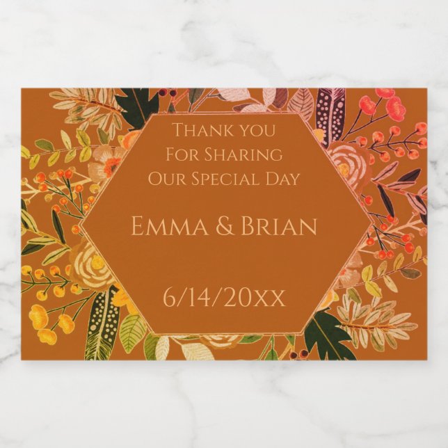 Étiquette d'automne fleuri Boho (Étiquettes simples)