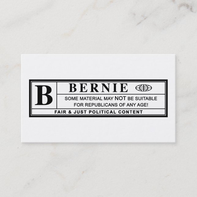 Étiquette d'avertissement Bernie Sanders (Devant)