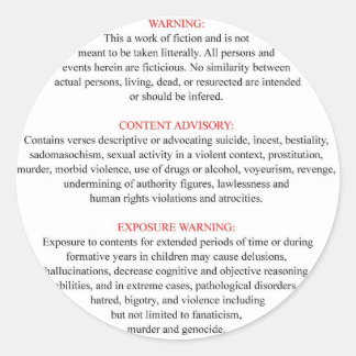 Étiquette d'avertissement biblique