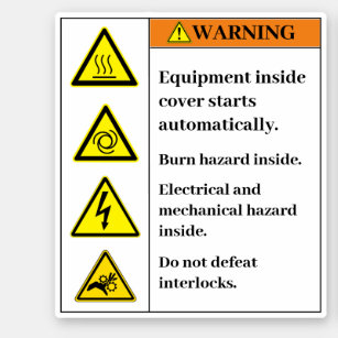 Étiquette d'avertissement de brûlure LB43