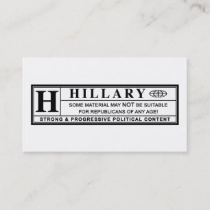 Étiquette d'avertissement Hillary Clinton
