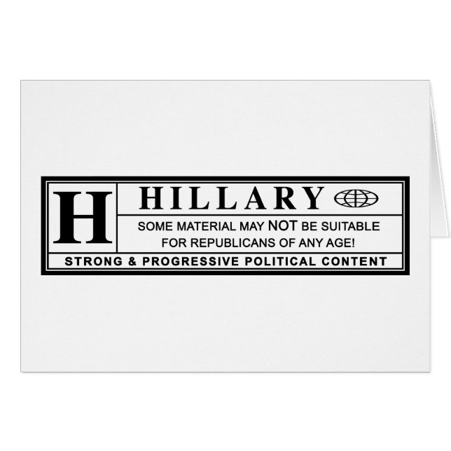 Étiquette d'avertissement Hillary Clinton (Devant Horizontal)
