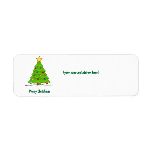 Étiquette d'Avery d'arbre de Noël