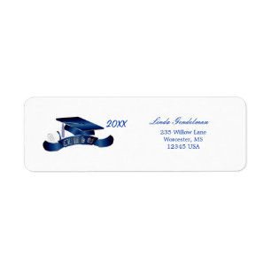 Étiquette d'Avery de casquette de mortier