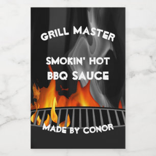 Étiquette de 2 x 3 po de sauce barbecue et de boi