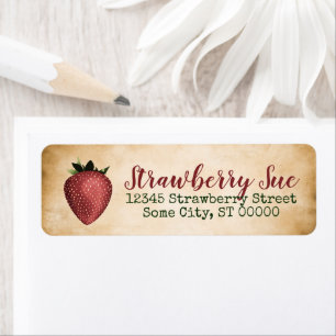 étiquette de adresse à fraise